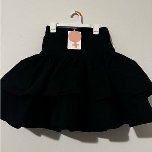 Selkie the Beverly Hills skirt Caviar XS black fluffy ruffle